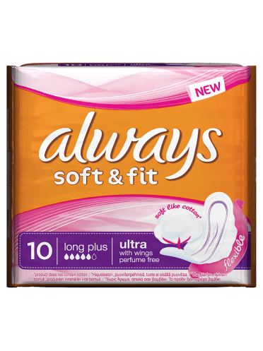 Always Soft & Fit Long Plus With Wings by 10