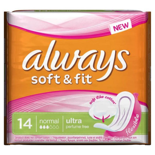 Always Soft & Fit Ultra Normal Sanitary Towel X 14