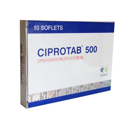 Ciprotab 500mg Tablets, 10 Tablets