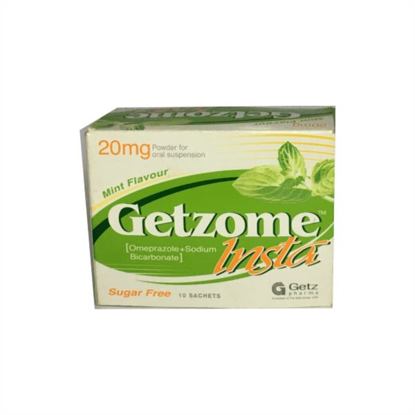 Getzome Insta 20mg Powder ? Omeprazole 20mg powder, 10 Sachets