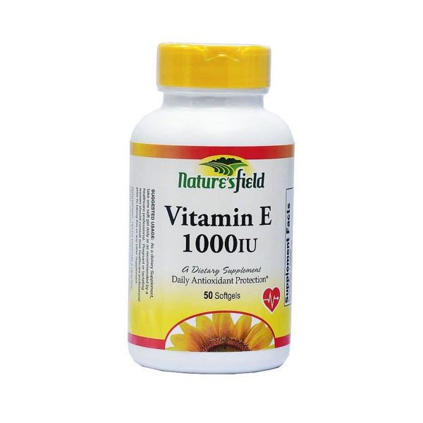 Natures Field Vitamin E 1000iu Softgels, 50 Softgels