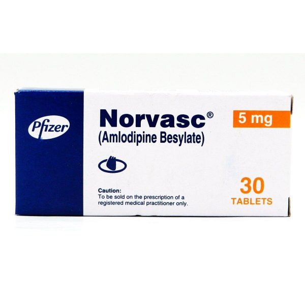 Norvasc 5mg Amlodipine 5mg Tablets, 30 Tablets