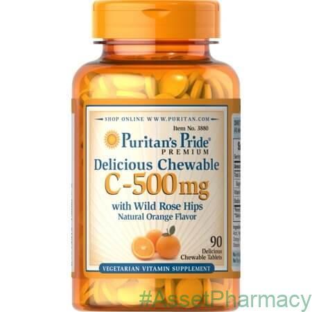 Puritan?s Pride Chewable Vitamin C 500mg Tablets 90 Tablets