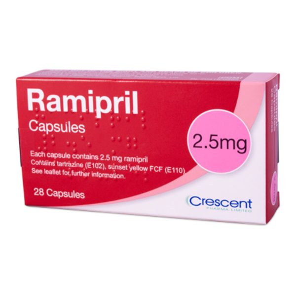 Ramipril 2.5mg Capsules, 28 Capsules