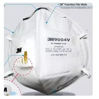 3M 9004 V Flat Fold P1 Particulate Respirator Mask White