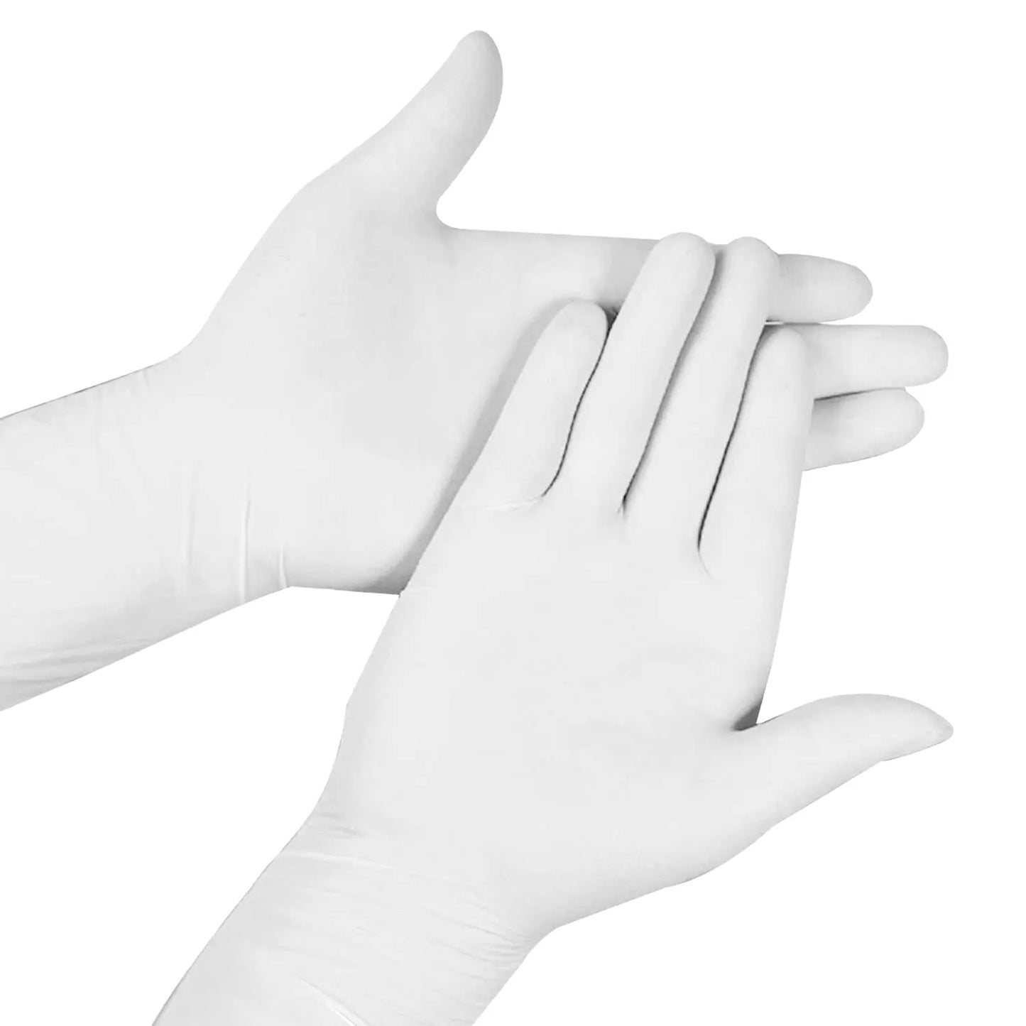 Thump Latex Disposable Gloves, White Color L Size, TH5001 (Pack of 100 Piece)