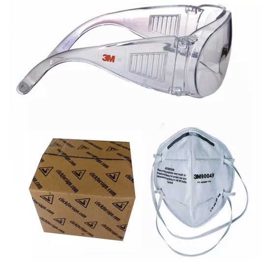 3M Clear Lens Safety Glass and Antipollution Dusk or Mist Bike 1611-9004IN-P1