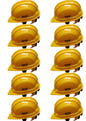 Volman Yellow Plastic Safety Helmet, (Pack of 10)