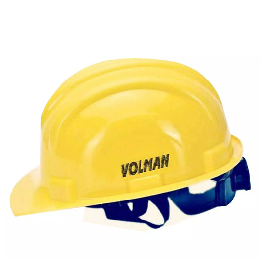 Volman Yellow ISI Mark Ratchet Hard Hat Head Safety Helmet, Pack of 5