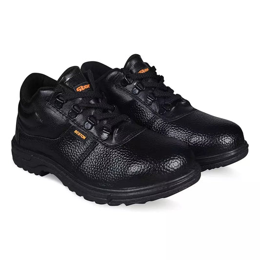 Unistar Beston PU Sole Synthetic Leather Black Steel Toe Safety Shoes