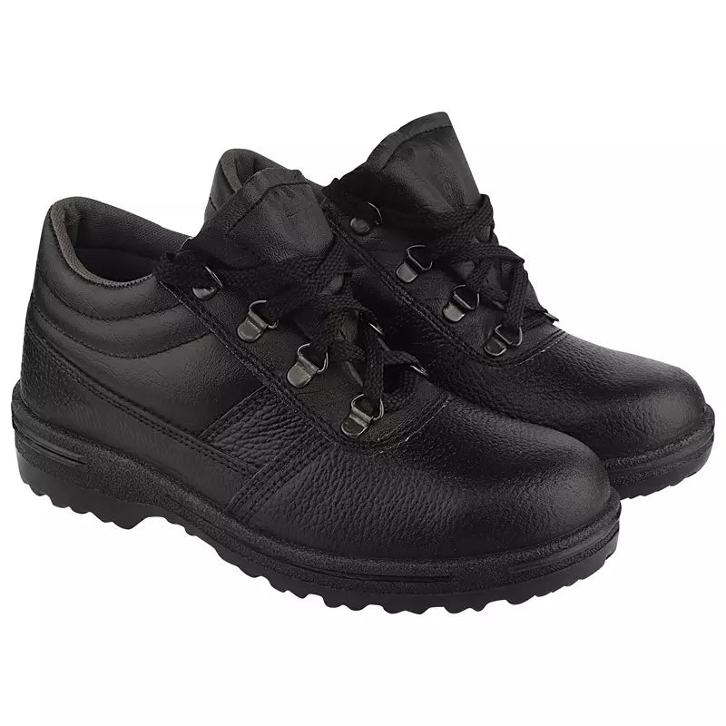 Unistar Rockland PU Sole Synthetic Leather Black Steel Toe Safety Shoes