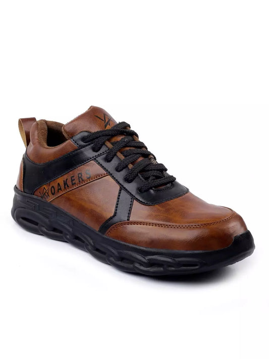 Woakers TIMBER-BRN-SAFTEY Synthetic Leather Steel Toe Pvc Sole Safety Shoes