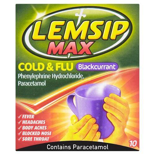 Lemsip Cold & Flu Blackcurrant Tea Per Sachets