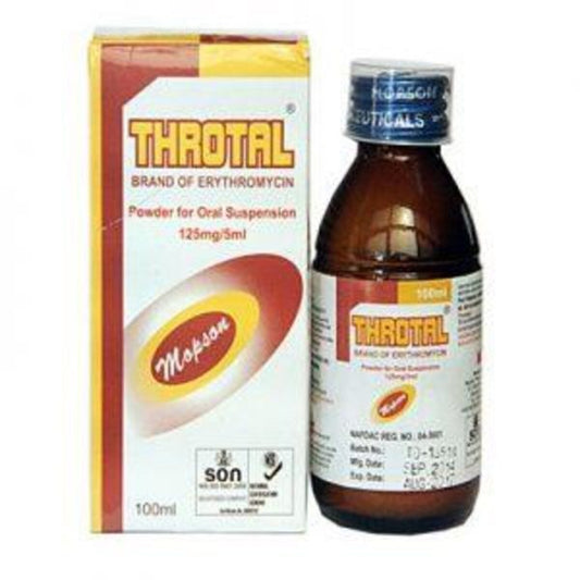 Throtal Suspension ? Erythromycin 125mg/5ml, 100ML