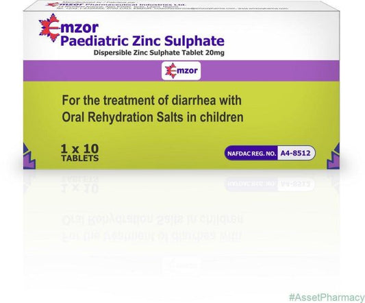 Emzor Paediatric Zinc Sulphate Tablets 10 Tablets